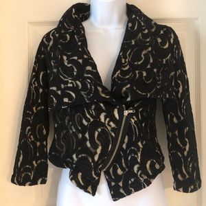 Philosophy 3/4 Sleeves Black  Lace Jacket